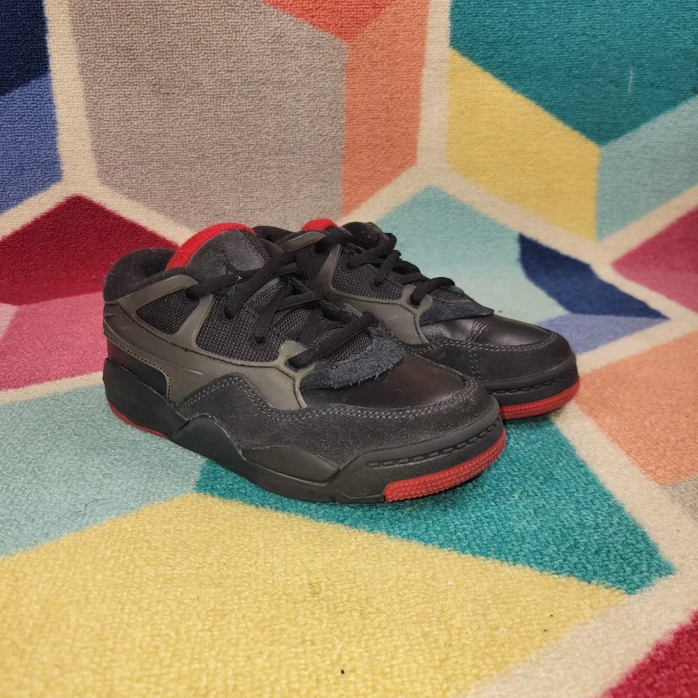 Jordan Stadium‎ 90 Kids Shoes Black Anthracite Red FQ7936-060 Size 12C